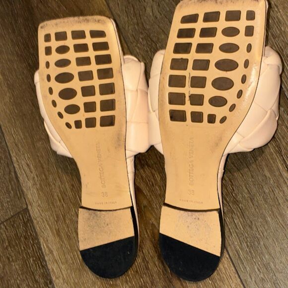 Bottega Veneta Lido Flat Sandals Neutral Intrecciato Leather Designer Slides 38 - Picture 11 of 12